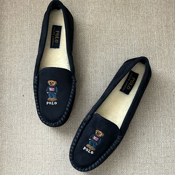 Polo Ralph Lauren Shoes - NEW Polo Ralph Lauren Bear Slipper Blue Size 7